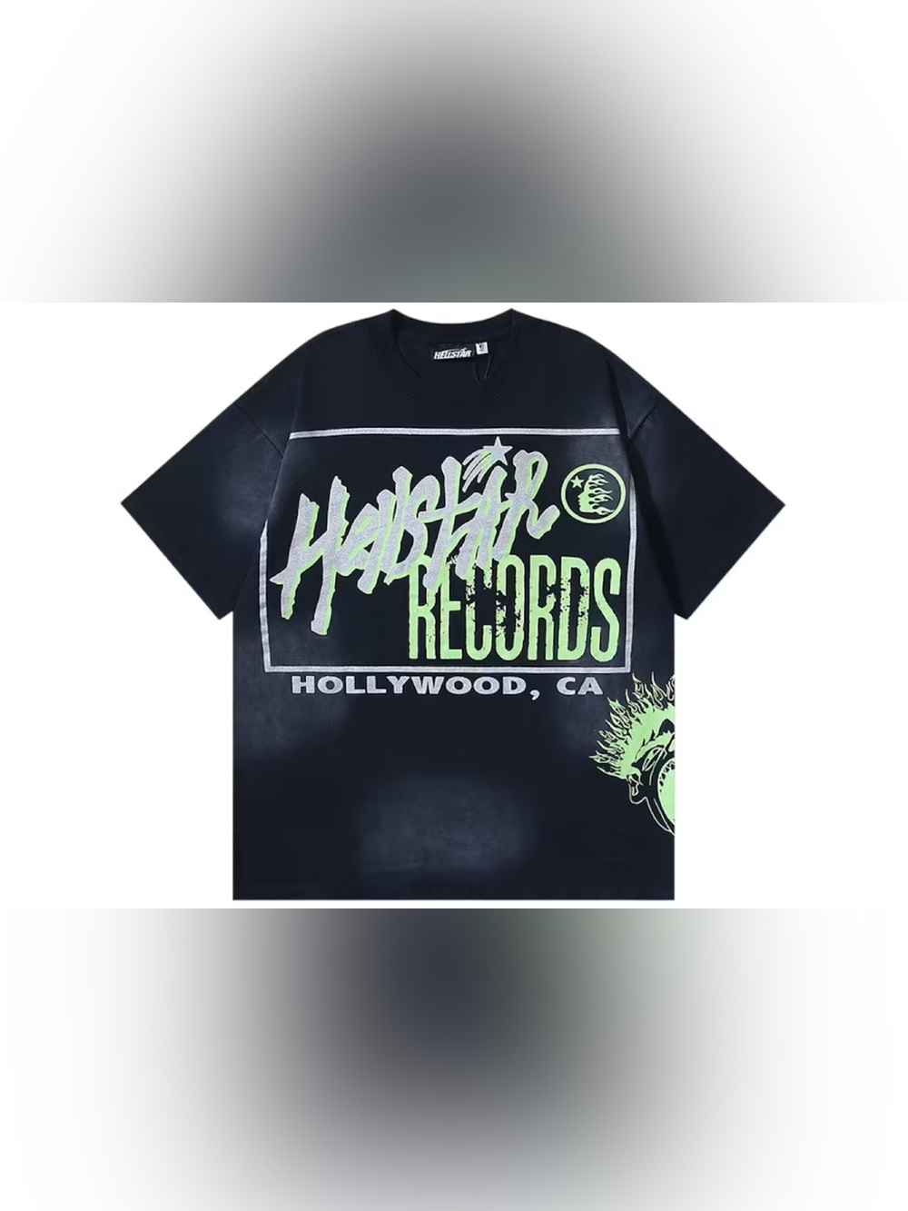 Hell star records Remix Graphic Tee - Black with Lime Green Print